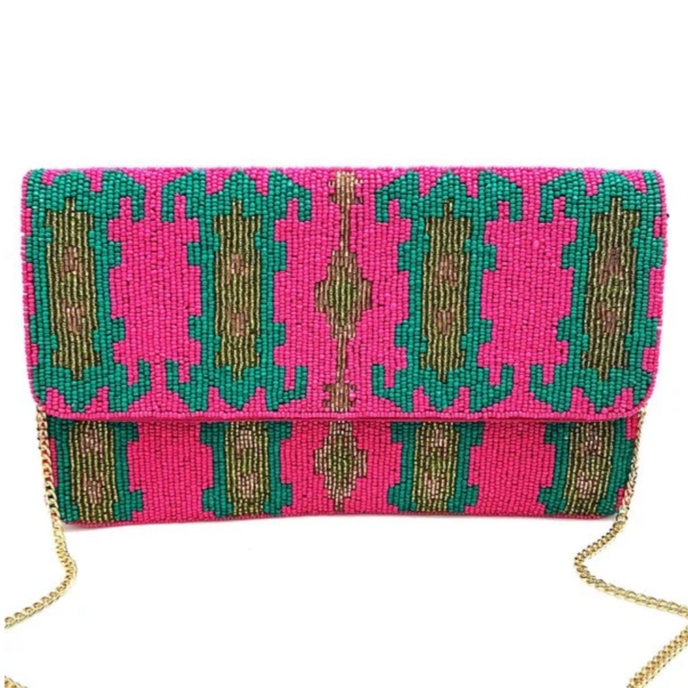 Handmade beaded clutch